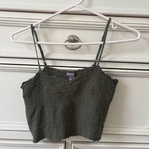 Aerie Olive Green Smocked Cami Top